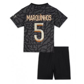 Paris Saint-Germain Marquinhos #5 Tredje trøje Børn 2023-24 Kort ærmer (+ korte bukser)